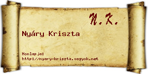 Nyáry Kriszta névjegykártya